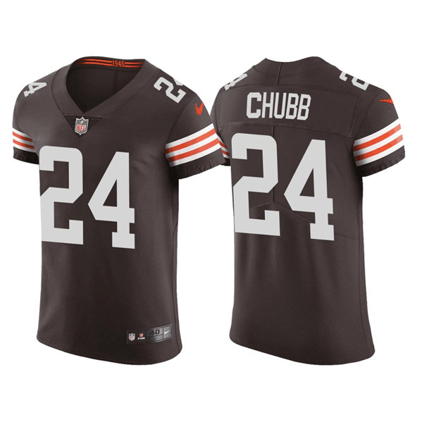 Men's Cleveland Browns #24 Nick Chubb Brown Elite Stitched Jersey Men's Cleveland Browns #24 Nick Chubb Brown Elite Stitched Jersey