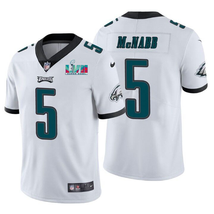 Men's Philadelphia Eagles #5 Donovan McNabb White Super Bowl LVII Patch Vapor Untouchable Limited Stitched Jersey Men's Philadelphia Eagles #5 Donovan McNabb White Super Bowl LVII Patch Vapor Untouchable Limited Stitched Jersey
