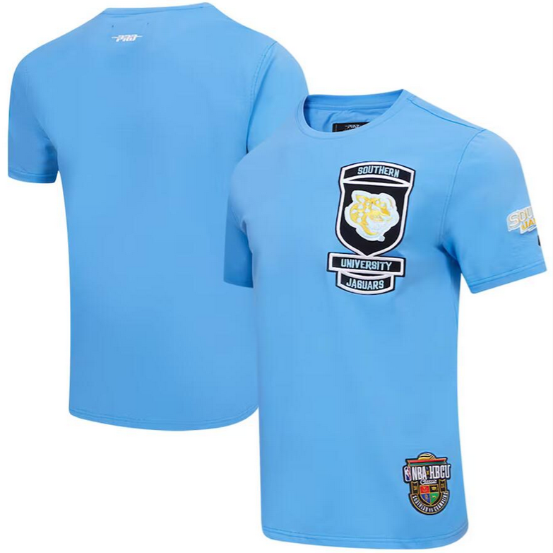 Men's Unisex Southern University Jaguars Pro Standard Light Blue 2023 NBA All-Star Game x HBCU Classic Chenille T-Shirt Men's Unisex Southern University Jaguars Pro Standard Light Blue 2023 NBA All-Star Game x HBCU Classic Chenille T-Shirt