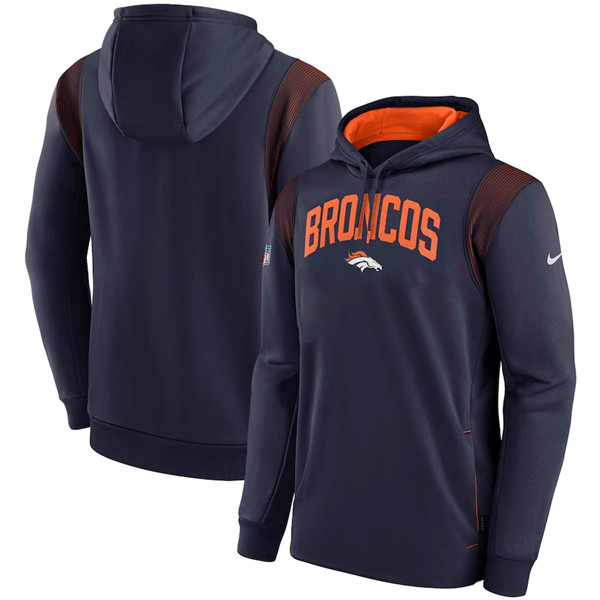 Men's Denver Broncos Navy Sideline Stack Performance Pullover Hoodie 002 Men's Denver Broncos Navy Sideline Stack Performance Pullover Hoodie 002