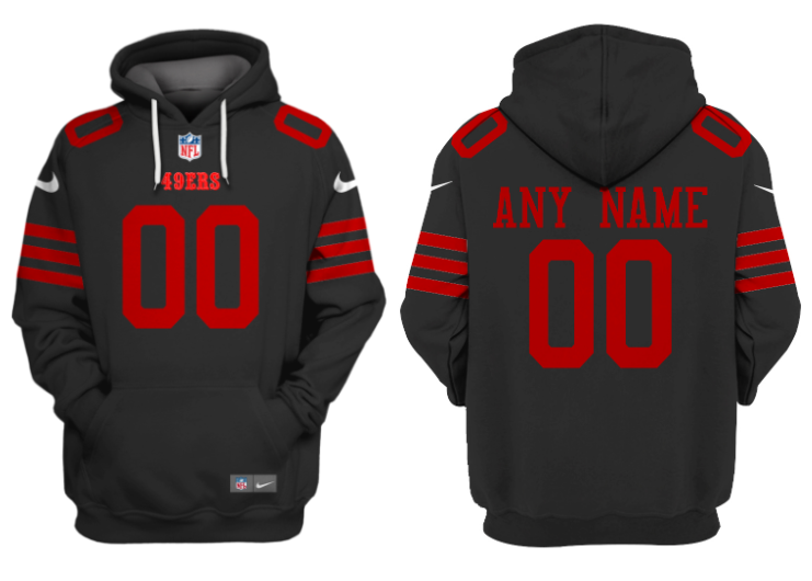 Men's San Francisco 49ers Active Player Custom Black Alternate Pullover Hoodie Men's San Francisco 49ers Active Player Custom Black Alternate Pullover Hoodie