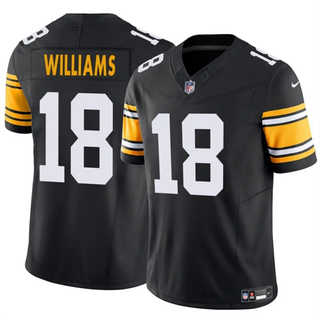Men's Pittsburgh Steelers #18 Mike Williams Black 2024 F.U.S.E. Alternate Vapor Untouchable Limited Stitched Jersey Men's Pittsburgh Steelers #18 Mike Williams Black 2024 F.U.S.E. Alternate Vapor Untouchable Limited Stitched Jersey
