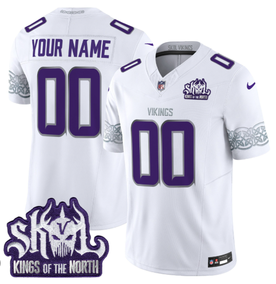 Men's Minnesota Vikings Custom King Of The North Patch Throwback Vapor Limited Jersey Men's Minnesota Vikings Custom King Of The North Patch Throwback Vapor Limited Jersey