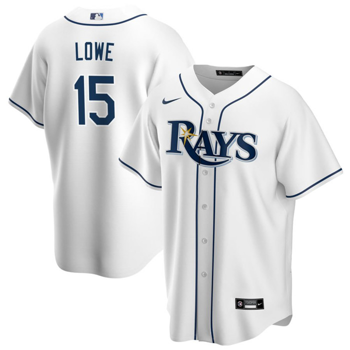 Men's Tampa Bay Rays #15 Josh Lowe White Cool Base Stitched Baseball Jersey Men's Tampa Bay Rays #15 Josh Lowe White Cool Base Stitched Baseball Jersey