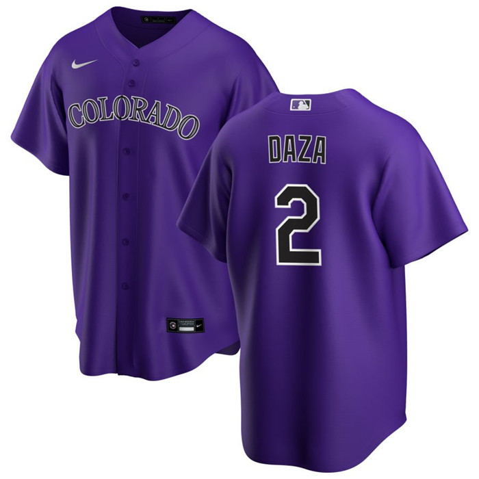 Men's Colorado Rockies #2 Yonathan Daza Purple Stitched Baseball Jersey Men's Colorado Rockies #2 Yonathan Daza Purple Stitched Baseball Jersey