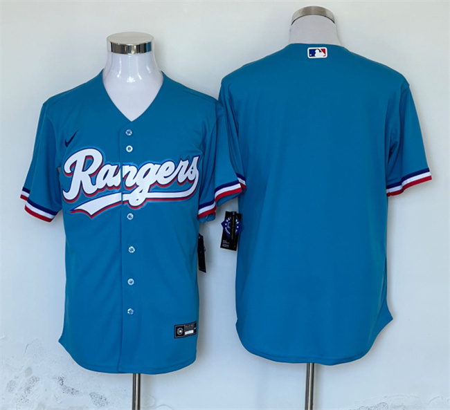 Men's Texas Rangers Blank Blue Cool Base Stitched Baseball Jersey Men's Texas Rangers Blank Blue Cool Base Stitched Baseball Jersey