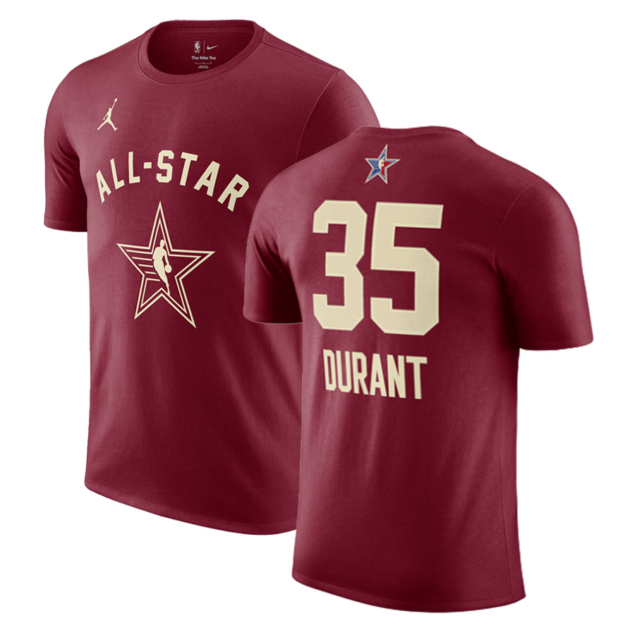 Men's 2024 All-Star #35 Kevin Durant Crimson T-Shirt Men's 2024 All-Star #35 Kevin Durant Crimson T-Shirt