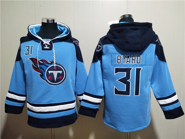 Men's Tennessee Titans #31 Kevin Byard Blue Lace-Up Pullover Hoodie Men's Tennessee Titans #31 Kevin Byard Blue Lace-Up Pullover Hoodie