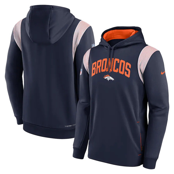 Men's Denver Broncos Navy Sideline Stack Performance Pullover Hoodie 001 Men's Denver Broncos Navy Sideline Stack Performance Pullover Hoodie 001