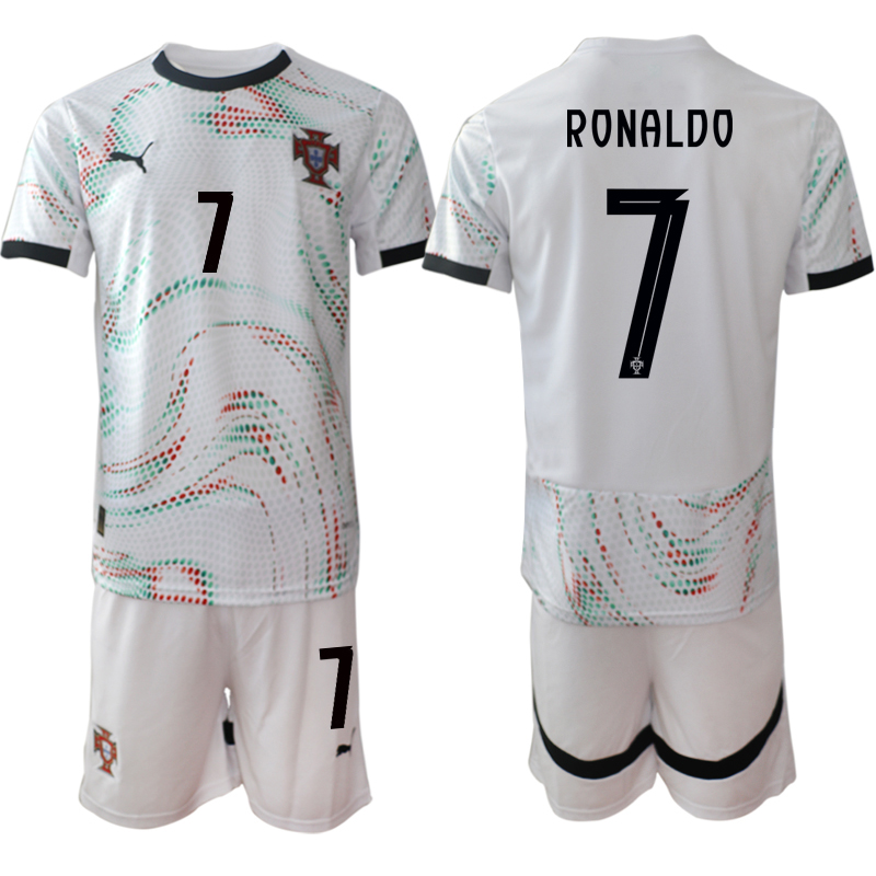 Men's Portugal Team #10 Bernardo 2025 White Away Soccer Jersey Suit Men's Portugal Team #10 Bernardo 2025 White Away Soccer Jersey Suit