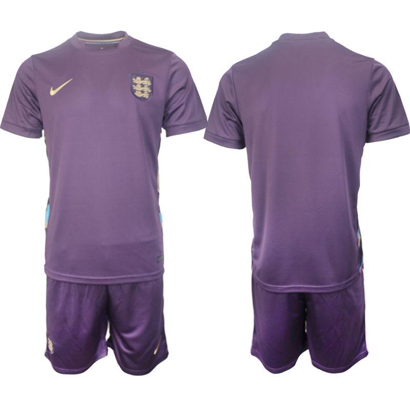 Men's England Blank 2024-25 Purple Away Soccer Jersey Suit Men's England Blank 2024-25 Purple Away Soccer Jersey Suit
