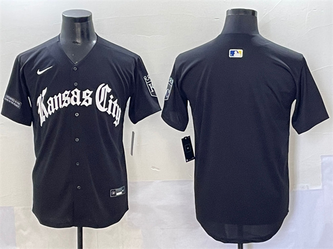 Men's Kansas City Royals Blank Black 'Gothic Crown Edition' Vapor Premier Limited Stitched Baseball Jersey Men's Kansas City Royals Blank Black 'Gothic Crown Edition' Vapor Premier Limited Stitched Baseball Jersey