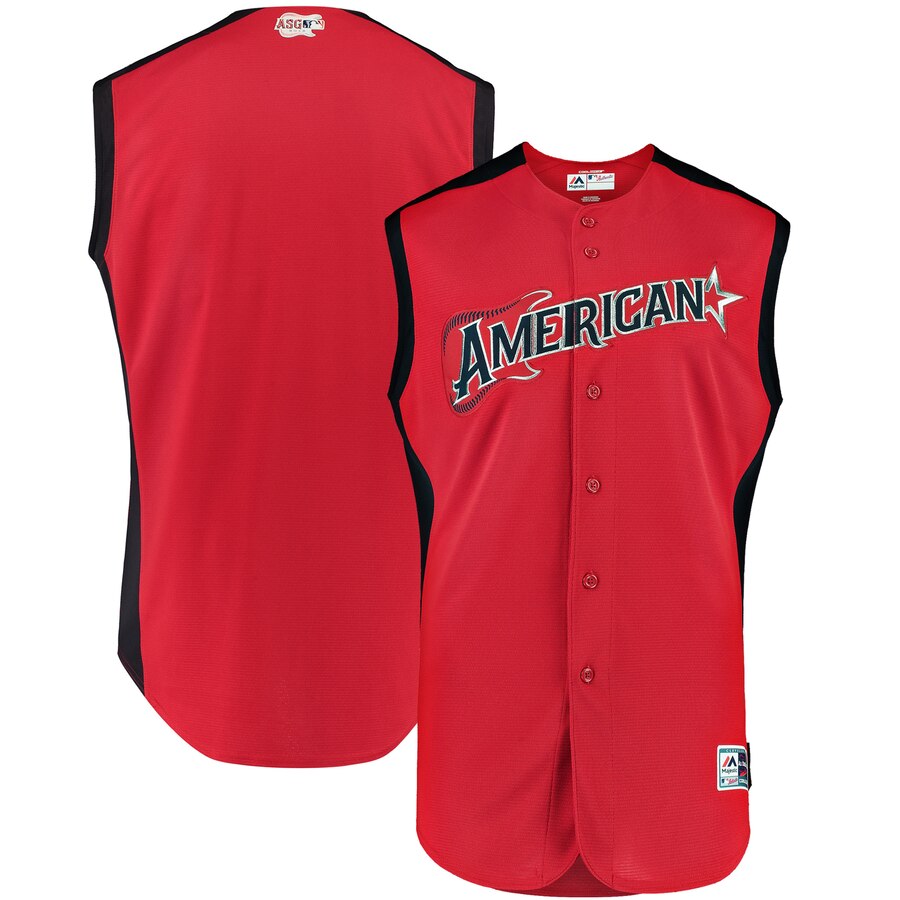 American League Blank Majestic 2019 MLB All-Star Game Workout Team Jersey Red Navy American League Blank Majestic 2019 MLB All-Star Game Workout Team Jersey Red Navy