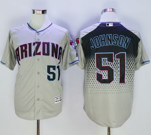 Diamondbacks #51 Randy Johnson Gray/Capri New Cool Base Stitched MLB Jersey Diamondbacks #51 Randy Johnson Gray/Capri New Cool Base Stitched MLB Jersey