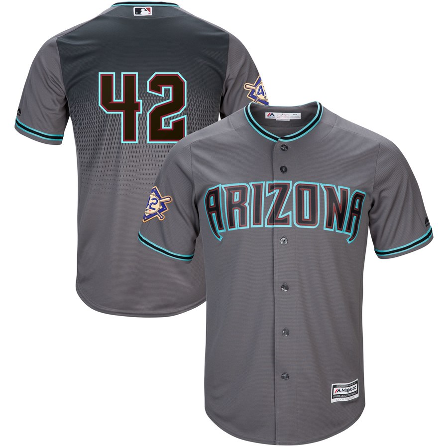 Arizona Diamondbacks #42 Majestic 2019 Jackie Robinson Day Official Cool Base Jersey Gray Arizona Diamondbacks #42 Majestic 2019 Jackie Robinson Day Official Cool Base Jersey Gray