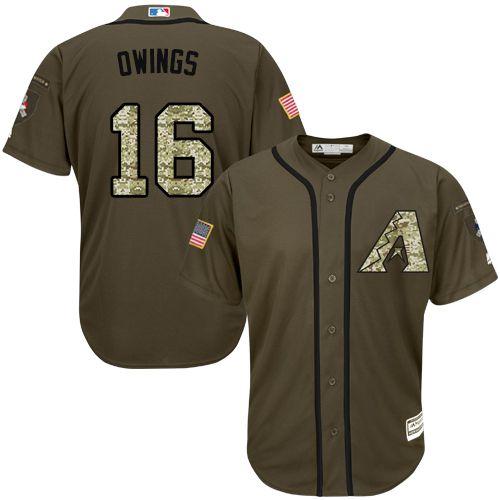 Diamondbacks #16 Chris Owings Green Salute to Service Stitched MLB Jersey Diamondbacks #16 Chris Owings Green Salute to Service Stitched MLB Jersey