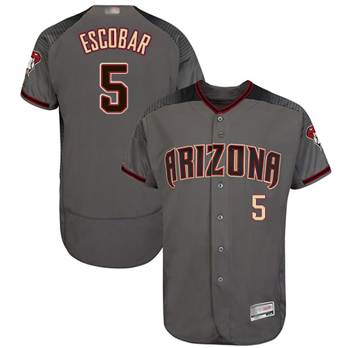 Diamondbacks #5 Eduardo Escobar Gray Flexbase Authentic Collection Stitched MLB Jersey Diamondbacks #5 Eduardo Escobar Gray Flexbase Authentic Collection Stitched MLB Jersey
