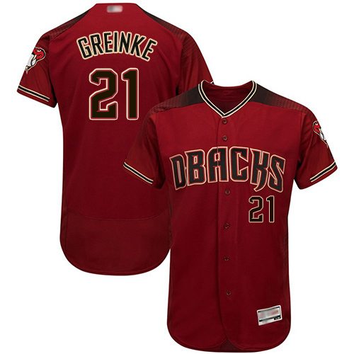 Diamondbacks #21 Zack Greinke Sedona Red Flexbase Authentic Collection Stitched MLB Jersey Diamondbacks #21 Zack Greinke Sedona Red Flexbase Authentic Collection Stitched MLB Jersey