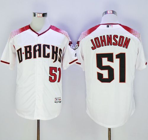 Diamondbacks #51 Randy Johnson White/Brick New Cool Base Stitched MLB Jersey Diamondbacks #51 Randy Johnson White/Brick New Cool Base Stitched MLB Jersey
