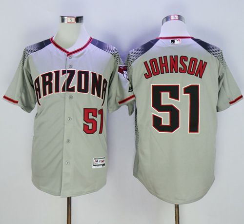 Diamondbacks #51 Randy Johnson Gray/Brick New Cool Base Stitched MLB Jersey Diamondbacks #51 Randy Johnson Gray/Brick New Cool Base Stitched MLB Jersey