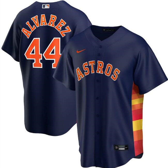 Men's Houston Astros #44 Yordan Alvarez Navy MLB Cool Base Stitched Jersey Men's Houston Astros #44 Yordan Alvarez Navy MLB Cool Base Stitched Jersey