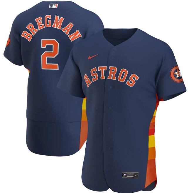 Men's Houston Astros #2 Alex Bregman Navy MLB Flex Base Stitched Jersey Men's Houston Astros #2 Alex Bregman Navy MLB Flex Base Stitched Jersey