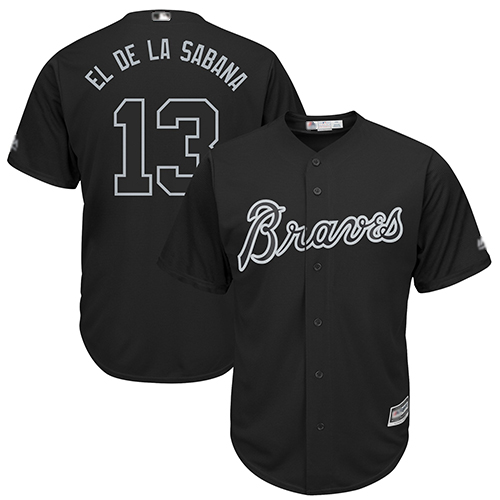 Braves #13 Ronald Acuna Jr. Black "El de la Sabana" Players Weekend Cool Base Stitched MLB Jersey Braves #13 Ronald Acuna Jr. Black "El de la Sabana" Players Weekend Cool Base Stitched MLB Jersey
