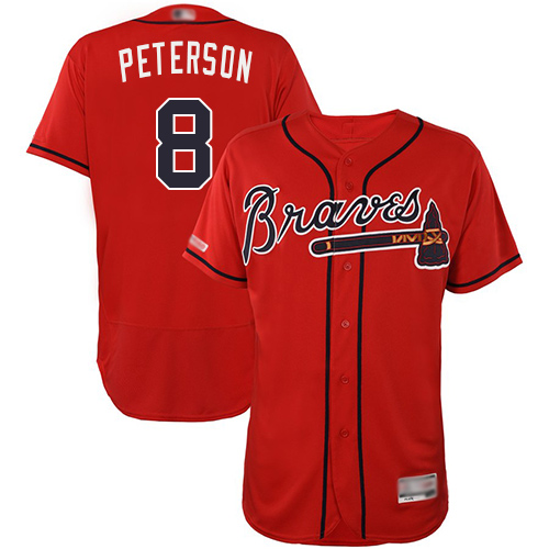 Braves #8 Jace Peterson Red Flexbase Authentic Collection Stitched MLB Jersey Braves #8 Jace Peterson Red Flexbase Authentic Collection Stitched MLB Jersey