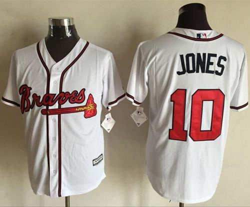 Braves #10 Chipper Jones White New Cool Base Stitched MLB Jersey Braves #10 Chipper Jones White New Cool Base Stitched MLB Jersey