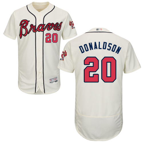 Braves #20 Josh Donaldson Cream Flexbase Authentic Collection Stitched MLB Jersey Braves #20 Josh Donaldson Cream Flexbase Authentic Collection Stitched MLB Jersey
