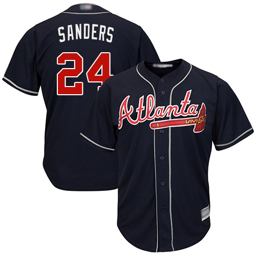 Braves #24 Deion Sanders Navy Blue New Cool Base Stitched MLB Jersey Braves #24 Deion Sanders Navy Blue New Cool Base Stitched MLB Jersey