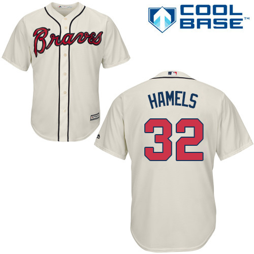 Braves #32 Cole Hamels Cream New Cool Base Stitched MLB Jersey Braves #32 Cole Hamels Cream New Cool Base Stitched MLB Jersey