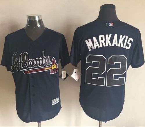 Braves #22 Nick Markakis Blue New Cool Base Stitched MLB Jersey Braves #22 Nick Markakis Blue New Cool Base Stitched MLB Jersey