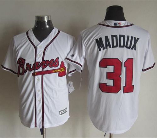 Braves #31 Greg Maddux White New Cool Base Stitched MLB Jersey Braves #31 Greg Maddux White New Cool Base Stitched MLB Jersey