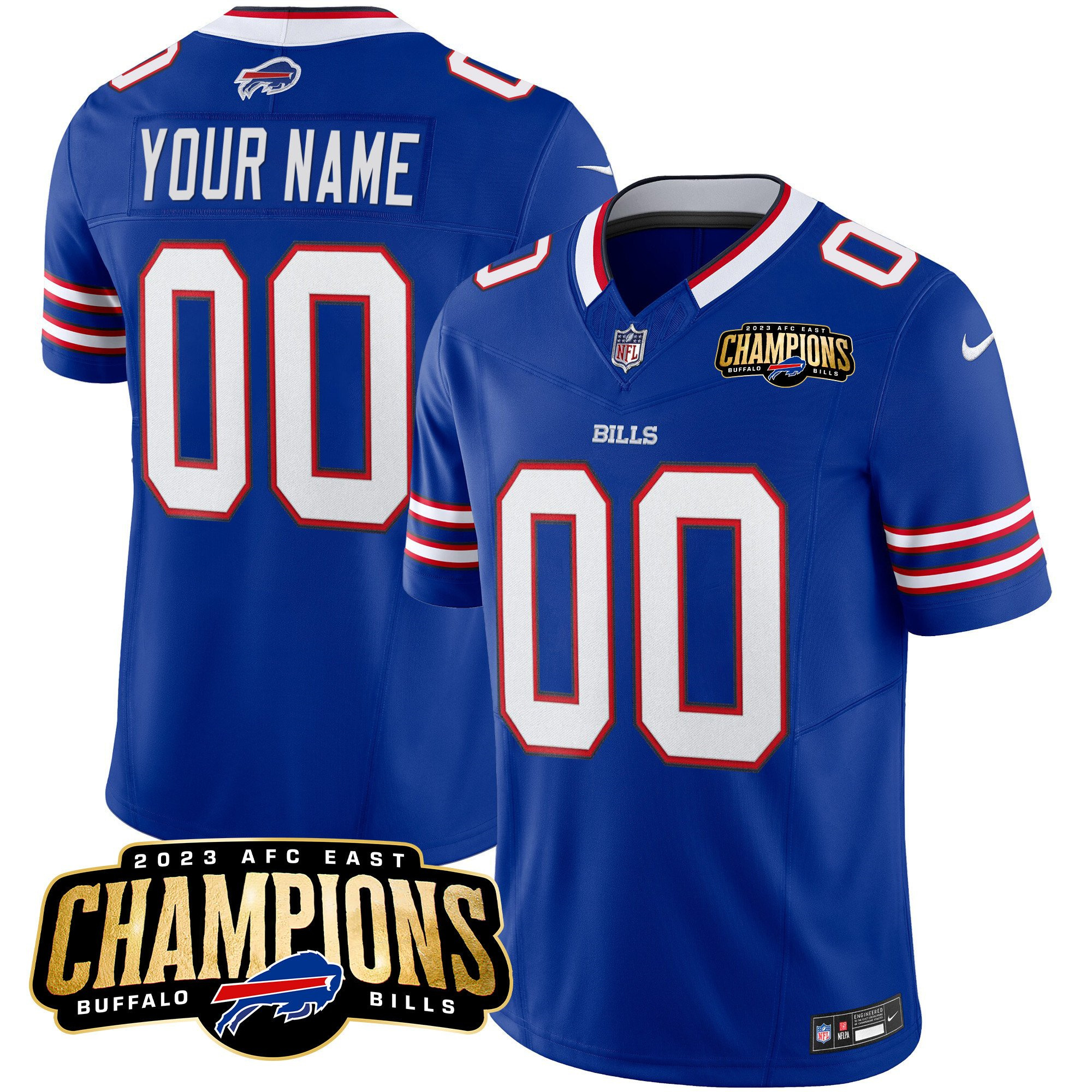 Men's Buffalo Bills Active Player Custom Blue 2023 F.U.S.E. AFC East Champions Ptach Stitched Football Jersey Men's Buffalo Bills Active Player Custom Blue 2023 F.U.S.E. AFC East Champions Ptach Stitched Football Jersey
