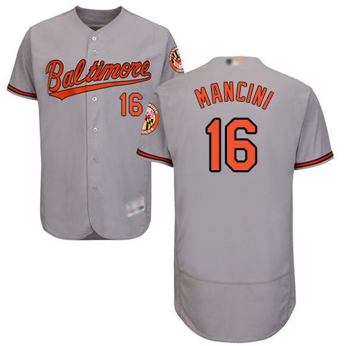 Orioles #16 Trey Mancini Grey Flexbase Authentic Collection Stitched MLB Jersey Orioles #16 Trey Mancini Grey Flexbase Authentic Collection Stitched MLB Jersey