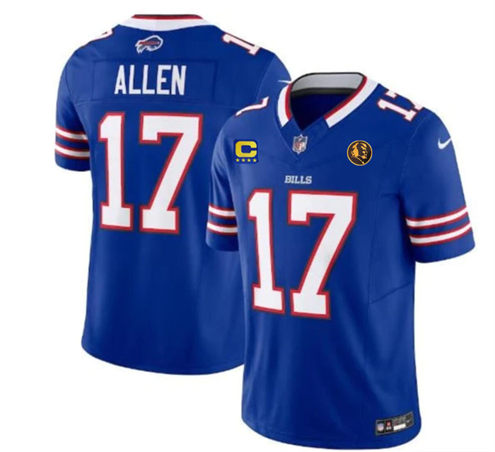 Men's Buffalo Bills #17 Josh Allen Blue 2023 F.U.S.E. With 4-star C Ptach And John Madden Patch Vapor Limited Stitched Football Jersey Men's Buffalo Bills #17 Josh Allen Blue 2023 F.U.S.E. With 4-star C Ptach And John Madden Patch Vapor Limited Stitched Football Jersey