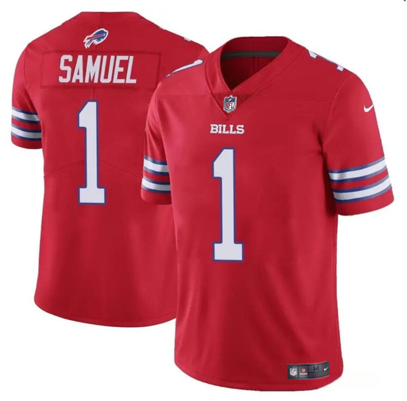 Men's Buffalo Bills #1 Curtis Samuel Red Vapor Untouchable Limited Stitched Football Jersey Men's Buffalo Bills #1 Curtis Samuel Red Vapor Untouchable Limited Stitched Football Jersey