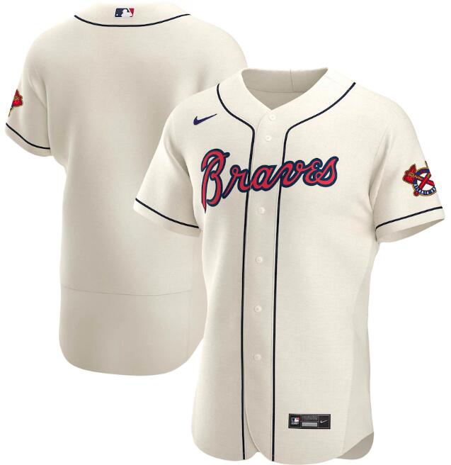 Men's Atlanta Braves Blank Cream MLB Flex Base Stitched Jersey
