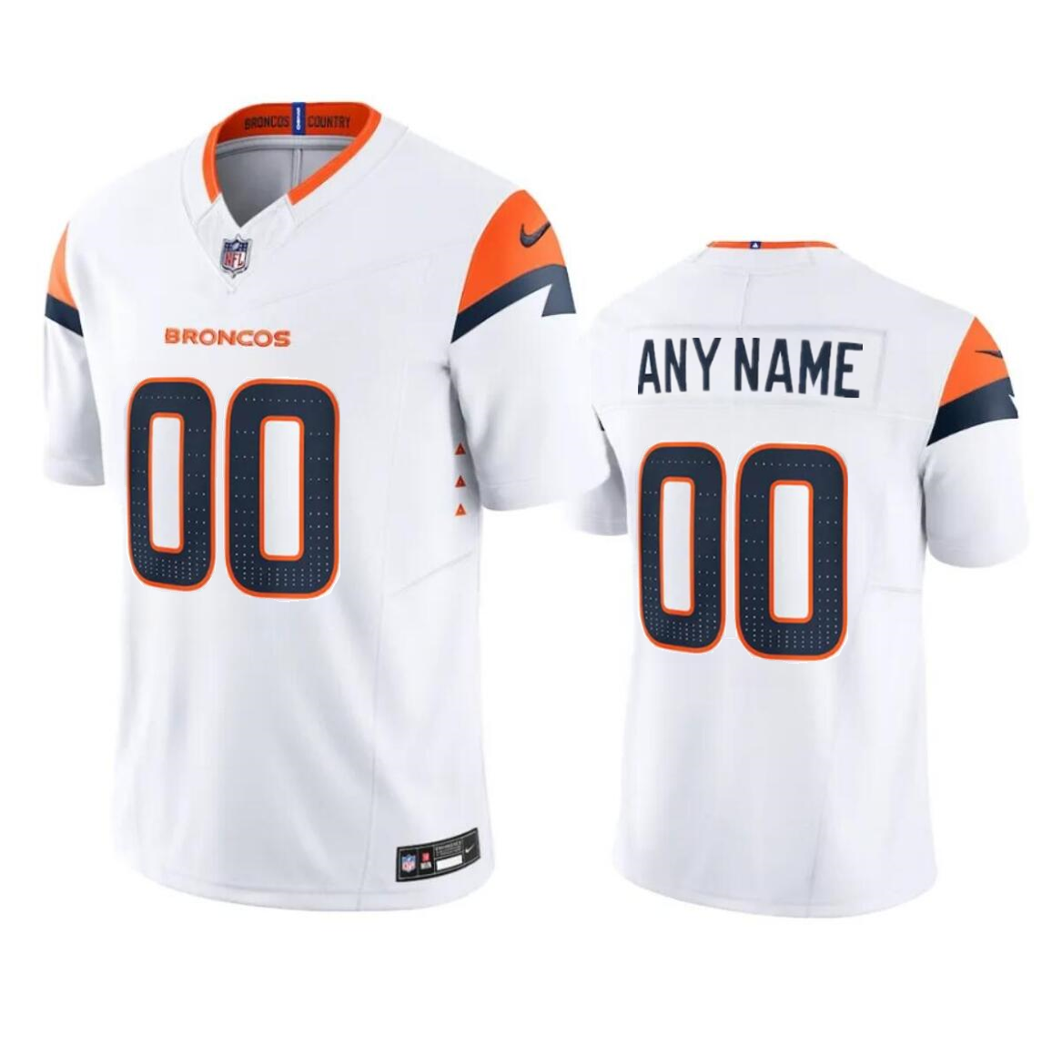 Men's Denver Broncos Customized White 2024 F.U.S.E. Vapor Limited Stitched Jersey Men's Denver Broncos Customized White 2024 F.U.S.E. Vapor Limited Stitched Jersey