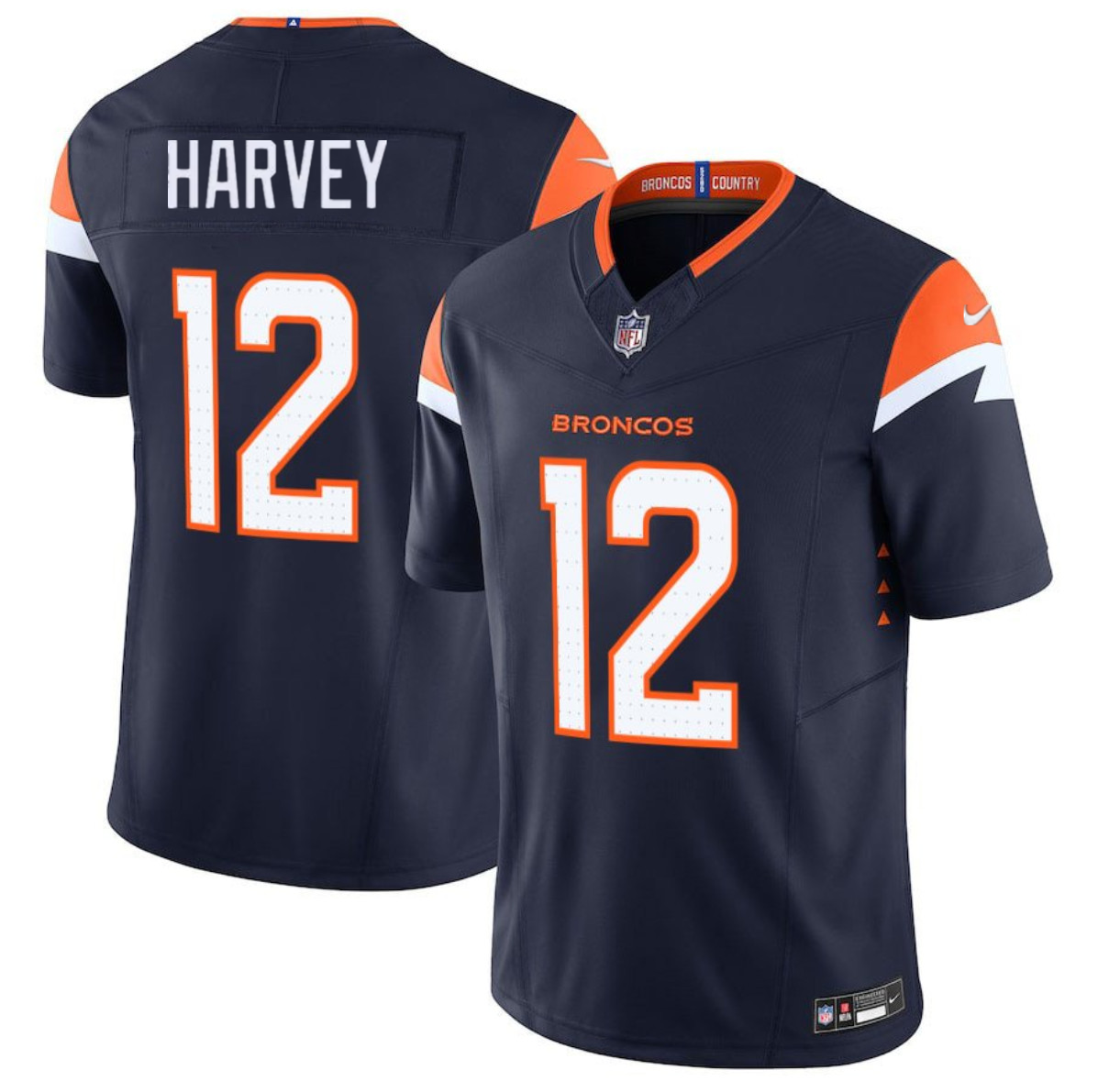 Men's Denver Broncos #12 RJ Harvey Navy F.U.S.E. Vapor Limited Stitched Football Jersey Men's Denver Broncos #12 RJ Harvey Navy F.U.S.E. Vapor Limited Stitched Football Jersey