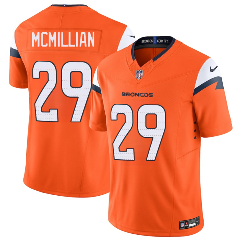 Men's Denver Broncos #29 Ja'Quan McMillan Orange 2025 F.U.S.E. Vapor Limited Stitched Football Jersey Men's Denver Broncos #29 Ja'Quan McMillan Orange 2025 F.U.S.E. Vapor Limited Stitched Football Jersey