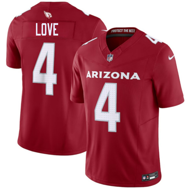 Men's Arizona Cardinals #4 Jeremiyah Love Red 2026 Draft F.U.S.E. Vapor Untouchable Limited Stitched Jersey