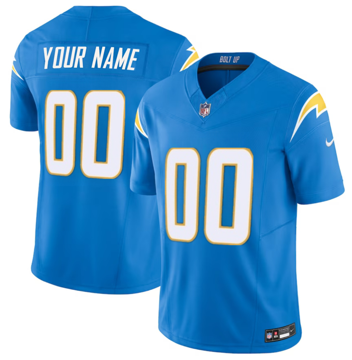 Men's Los Angeles Chargers Active Player Custom Light Blue 2023 F.U.S.E. Vapor Untouchable Limited Stitched Football Jersey Men's Los Angeles Chargers Active Player Custom Light Blue 2023 F.U.S.E. Vapor Untouchable Limited Stitched Football Jersey
