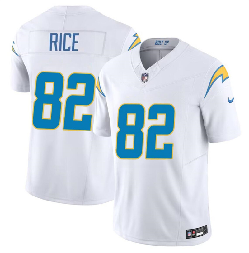 Men's Los Angeles Chargers #82 Brenden Rice White 2024 Draft F.U.S.E Vapor Limited Stitched Football Jersey Men's Los Angeles Chargers #82 Brenden Rice White 2024 Draft F.U.S.E Vapor Limited Stitched Football Jersey