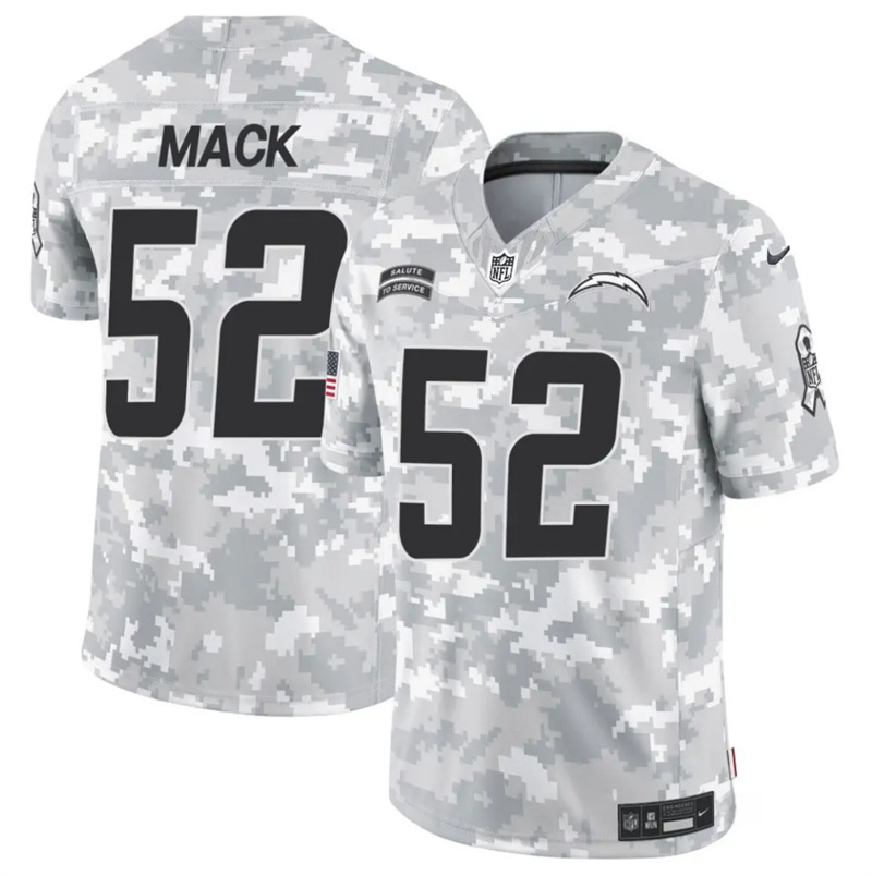 Men's Los Angeles Chargers #52 Khalil Mack2024 F.U.S.E Arctic Camo Salute to Service Limited Stitched Football Jersey Men's Los Angeles Chargers #52 Khalil Mack2024 F.U.S.E Arctic Camo Salute to Service Limited Stitched Football Jersey