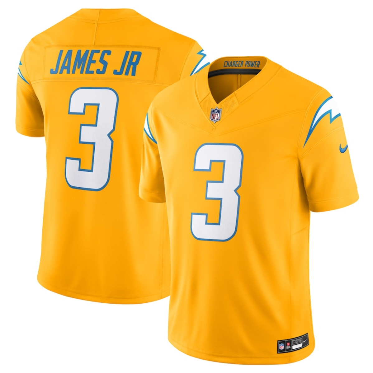 Men's Los Angeles Chargers #3 Derwin James Jr. Gold 2025 F.U.S.E. Alternate Vapor Limited Stitched Football Jersey Men's Los Angeles Chargers #3 Derwin James Jr. Gold 2025 F.U.S.E. Alternate Vapor Limited Stitched Football Jersey