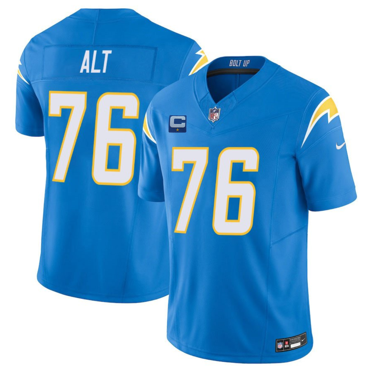 Men's Los Angeles Chargers #76 Joe Alt Blue 2025 F.U.S.E With 1-Star C Patch Vapor Limited Stitched Football Jersey Men's Los Angeles Chargers #76 Joe Alt Blue 2025 F.U.S.E With 1-Star C Patch Vapor Limited Stitched Football Jersey