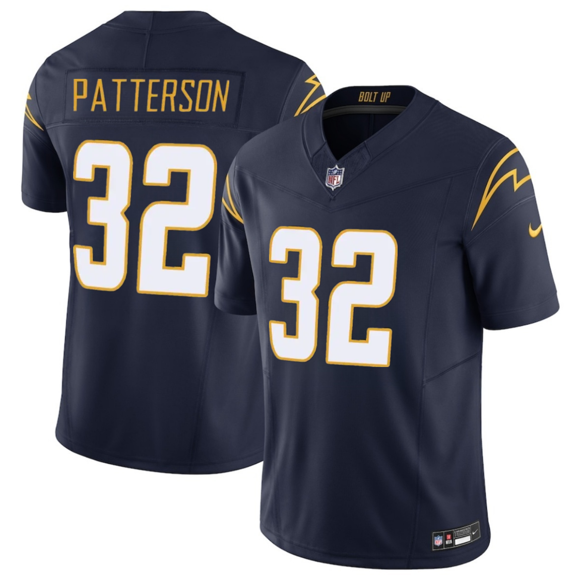 Men's Los Angeles Chargers #32 Jaret Patterson Navy 2025 F.U.S.E. Alternate Vapor Limited Stitched Football Jersey