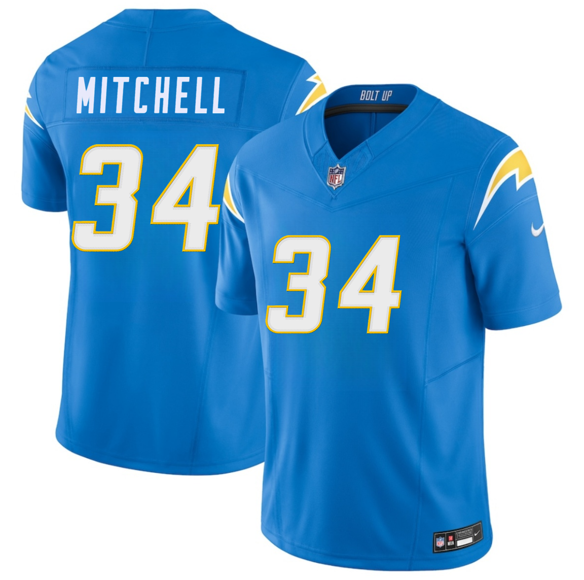 Men's Los Angeles Chargers #34 Keaton Mitchell Blue 2026 F.U.S.E. Vapor Limited Stitched Football Jersey